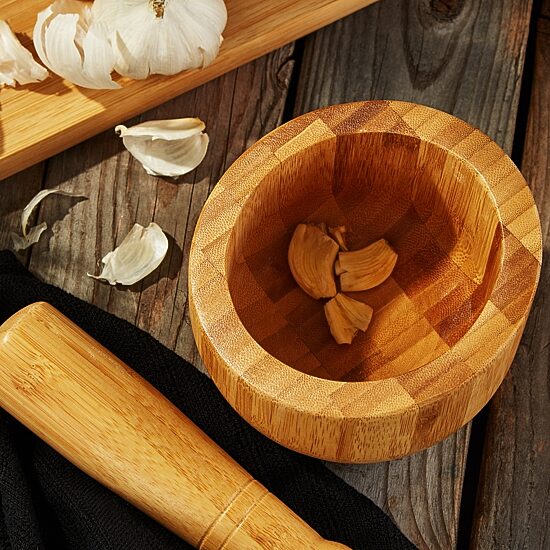 BergHOFF Bamboo Mortar And Pestle, Natural 2-pc. Mortar & Pestle