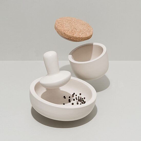 BergHOFF Leo 3pc 4.25" Stoneware Covered Mortar And Pestle 3-pc. Mortar & Pestle