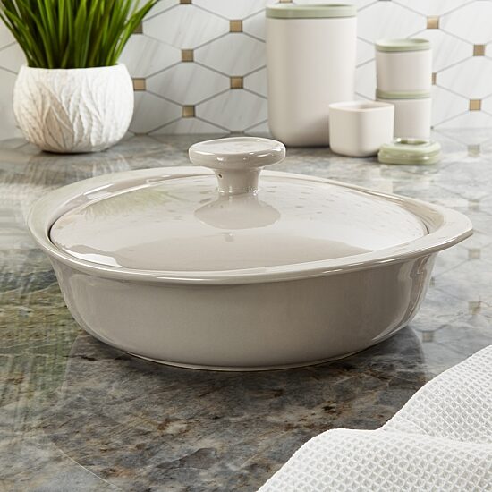 BergHOFF Balance Stone Casserole With Stone Cover, Moonmist 9 1/2" Baking Dish