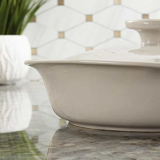 BergHOFF Balance Stone Casserole With Stone Cover, Moonmist 9 1/2" Baking Dish