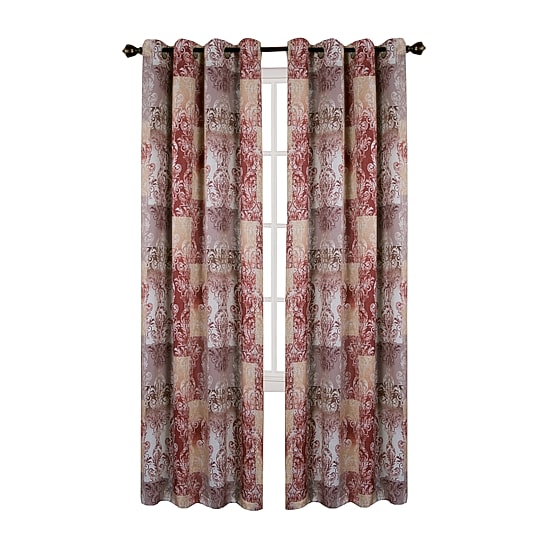 Vogue Damask Grommet Top Light-Filtering Single Curtain Panel