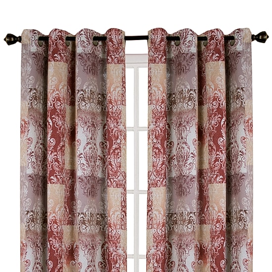 Vogue Damask Grommet Top Light-Filtering Single Curtain Panel