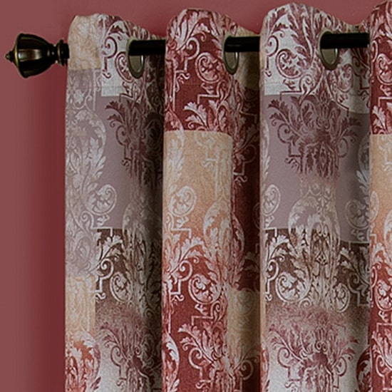 Vogue Damask Grommet Top Light-Filtering Single Curtain Panel