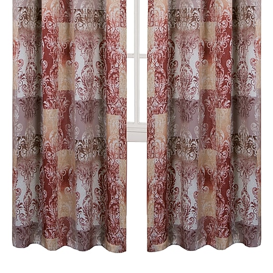 Vogue Damask Grommet Top Light-Filtering Single Curtain Panel