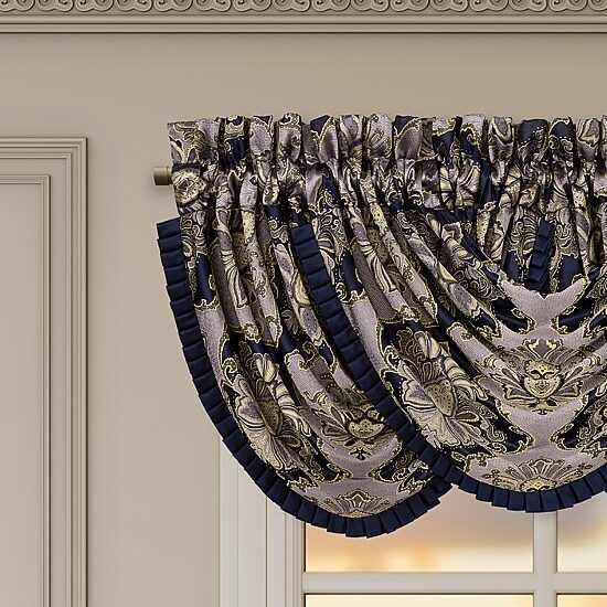 Five Queens Court Briarwood Rod Pocket Waterfall Valance