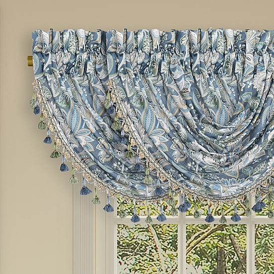 Five Queens Court Marietta Rod Pocket Waterfall Valance