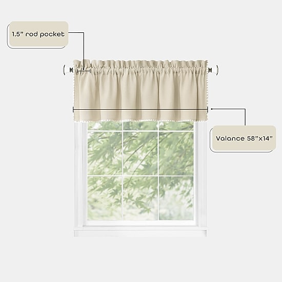 Achim Kendal Rod Pocket Tailored Valance