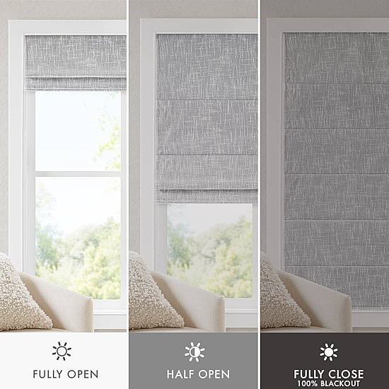 Madison Park Quincy Cordless 100% Blackout Roman Shade