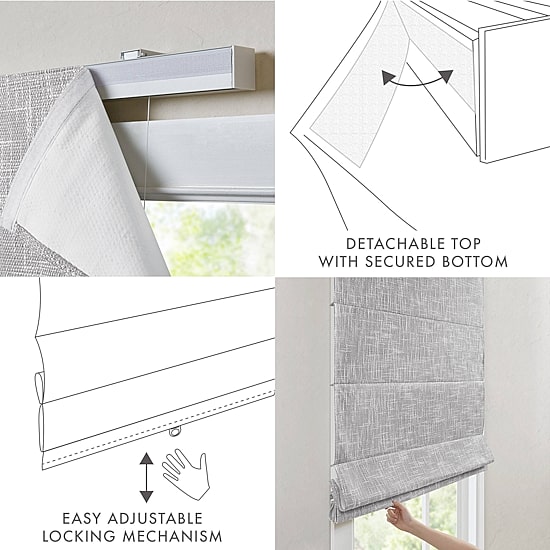 Madison Park Quincy Cordless 100% Blackout Roman Shade