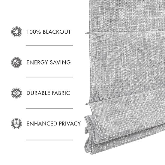 Madison Park Quincy Cordless 100% Blackout Roman Shade