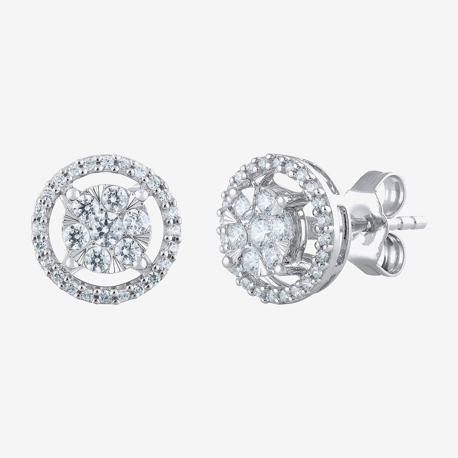(F / Vs2) 1/2 CT. T.W. Lab Grown White Diamond 14K Gold 9.2mm Round Stud Earrings