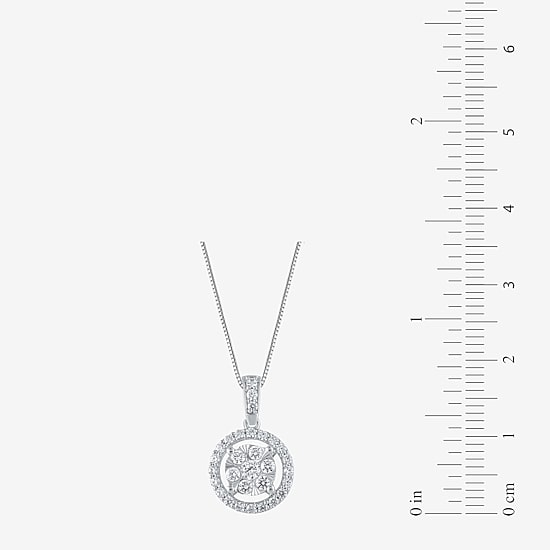 (F / Vs2) Womens 1/2 CT. T.W. Lab Grown White Diamond 14K Gold Round 18 Inch Pendant Necklace
