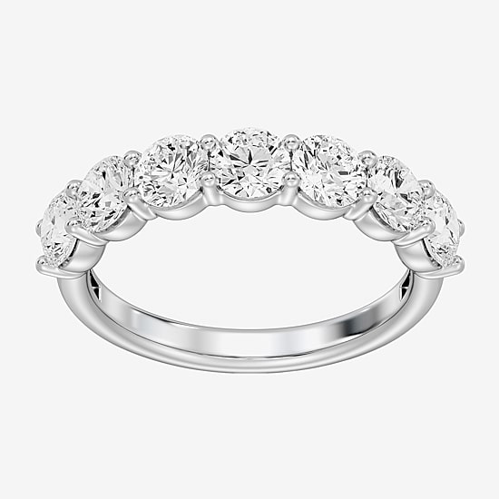 (F/ Si1-Si2) Womens 2MM 2 CT. T.W. Lab Grown White Diamond Sterling Silver Wedding Band