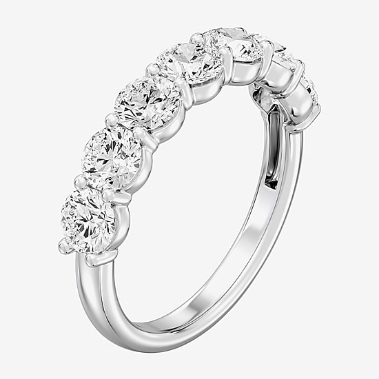 (F/ Si1-Si2) Womens 2MM 2 CT. T.W. Lab Grown White Diamond Sterling Silver Wedding Band