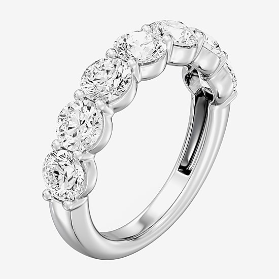 (F / Si1-Si2) Womens 2.5MM 3 CT. T.W. Lab Grown White Diamond Sterling Silver Wedding Band