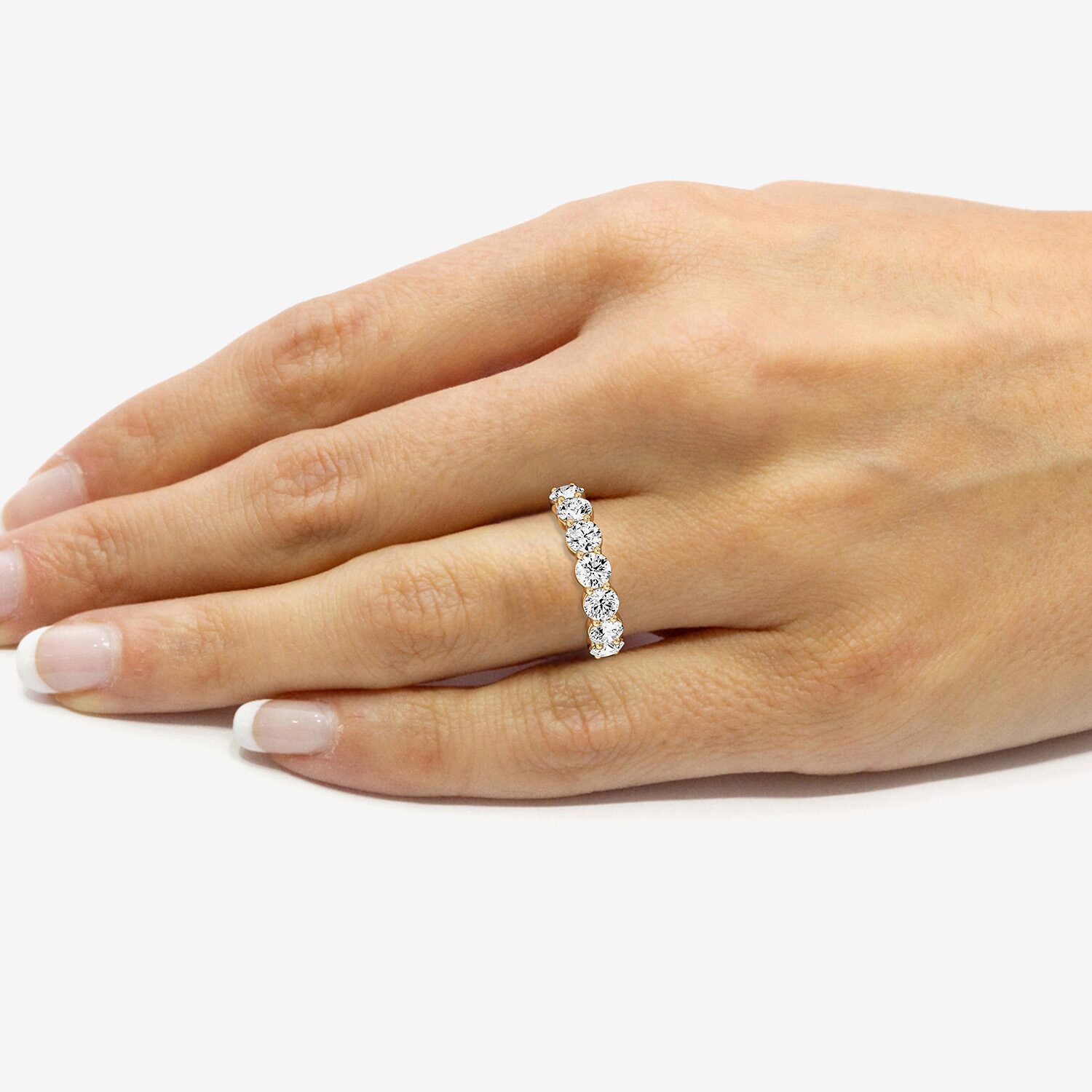 (F / Si1-Si2) Womens 2.5MM 3 CT. T.W. Lab Grown White Diamond Sterling Silver Wedding Band