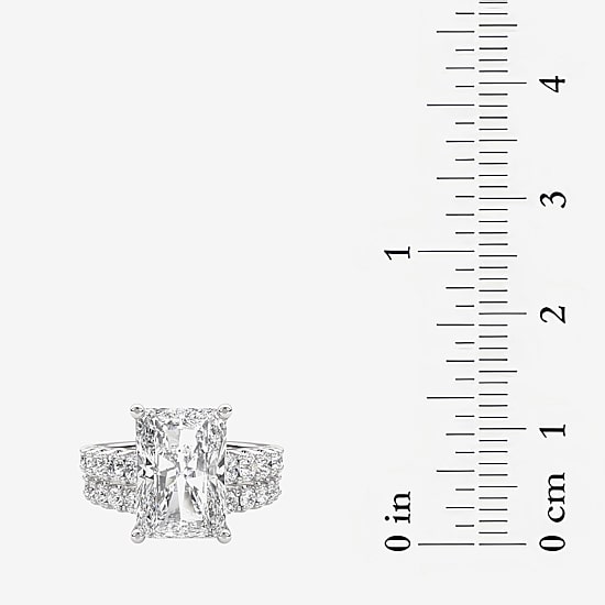 Grown Gorgeous (F / Vs2) Womens 6 1/10 Ct. T.W. Lab Grown White Diamond 14K Gold Radiant Side Stone Bridal Set