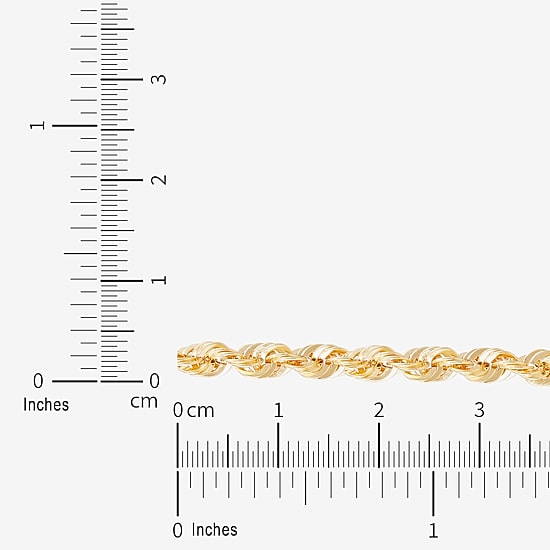 Womens 10K Gold 20 Inch Rope Chain Necklace