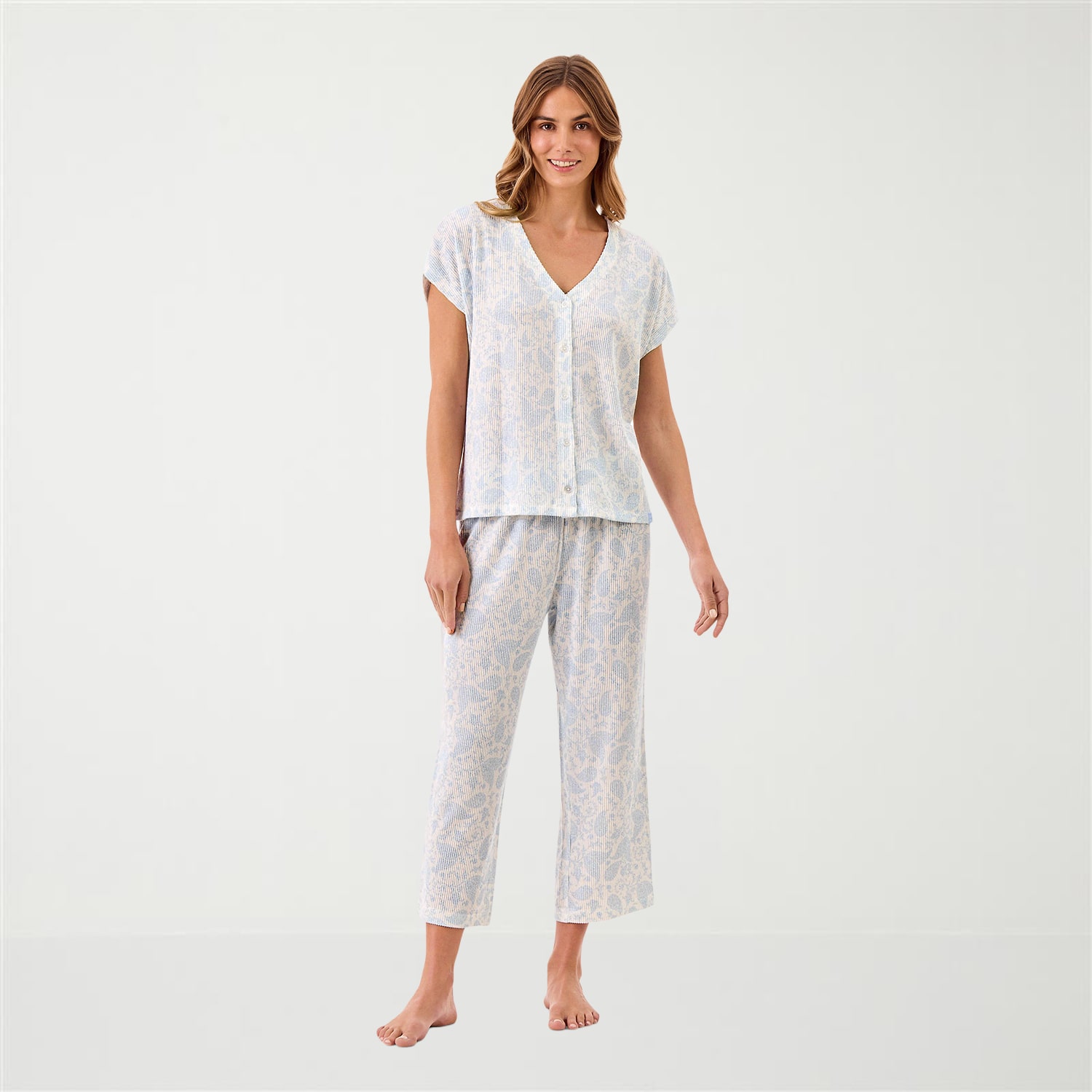 Martha Stewart Womens V-Neck Sleeveless 2-pc. Pajama Set