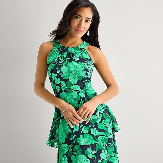 Marc New York Womens Halter Neck Sleeveless Maxi Dress