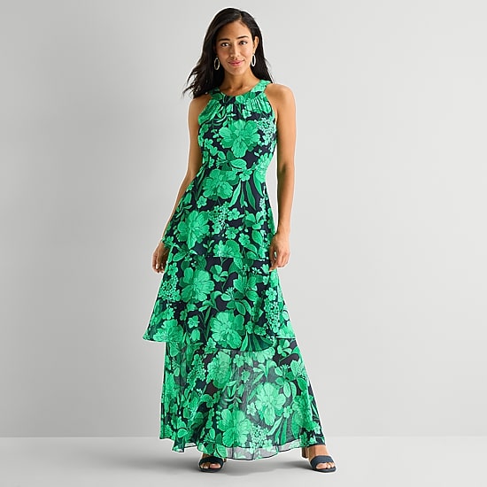 Marc New York Womens Halter Neck Sleeveless Maxi Dress