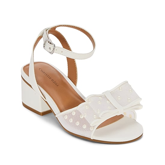 Christie & Jill Amira Little & Big Kid Girls Round Open Toe Block Heel Pumps