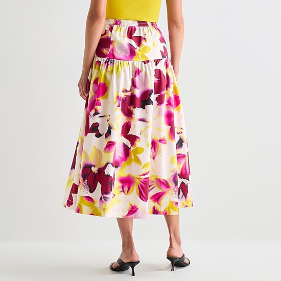 Worthington Womens Midi Full Skirt