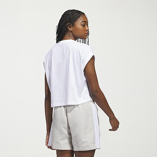 adidas Womens Crew Neck Short Sleeve Active Crop Top