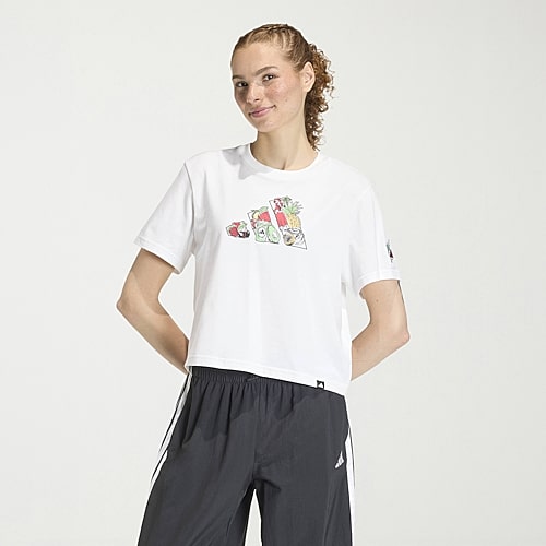 adidas Womens Crew Neck Short Sleeve Active Crop Top, Xx-large, White