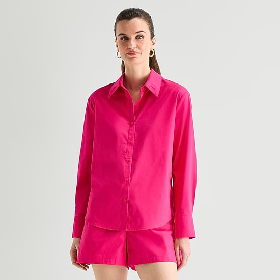 Worthington Womens Cuffed Long Sleeve Relaxed Fit Button-Down Shirt