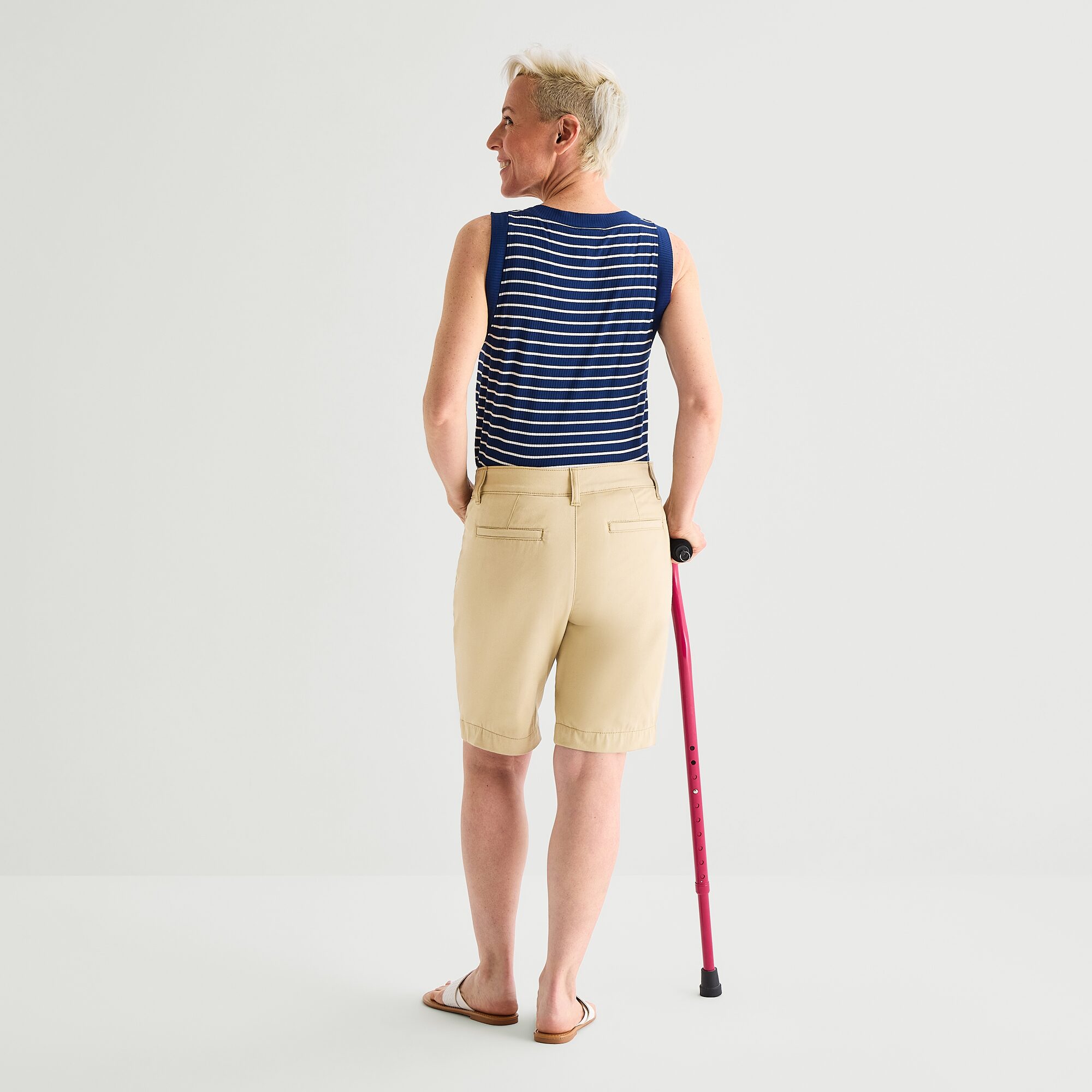 St. John's Bay Womens 11" Adaptive Easy-on + Easy-off Bermuda Short