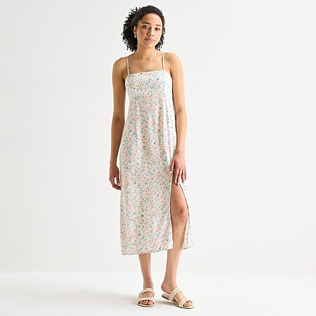 Arizona Womens Juniors Sleeveless Floral Midi Slip Dress - JCPenney