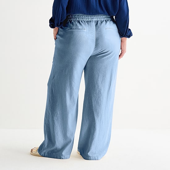 St. John's Bay Womens Plus Wide Leg Pull-On Pant