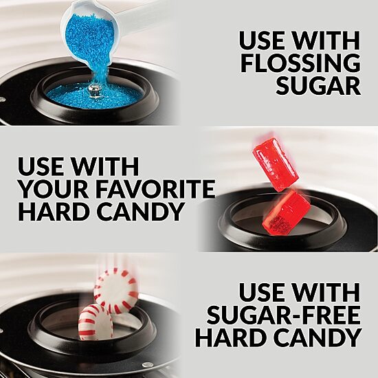 Nostalgia CLCM8AQ Classic Retro Hard & Sugar-Free Candy Cotton Candy Maker