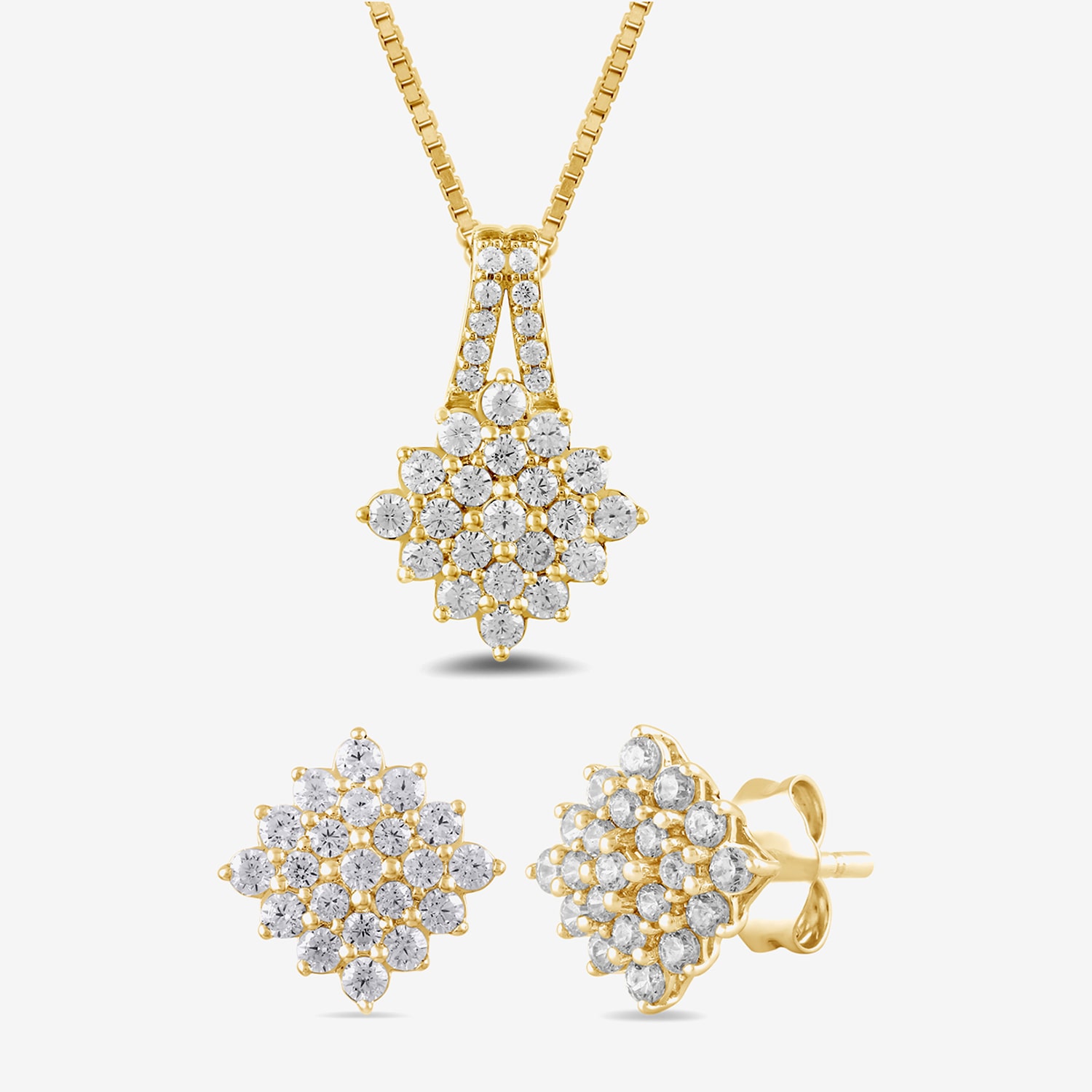 Diamond Blossom 1 CT. T.W. Lab Grown White Diamond 10K White or Yellow Gold Star 2-pc. Jewelry Set