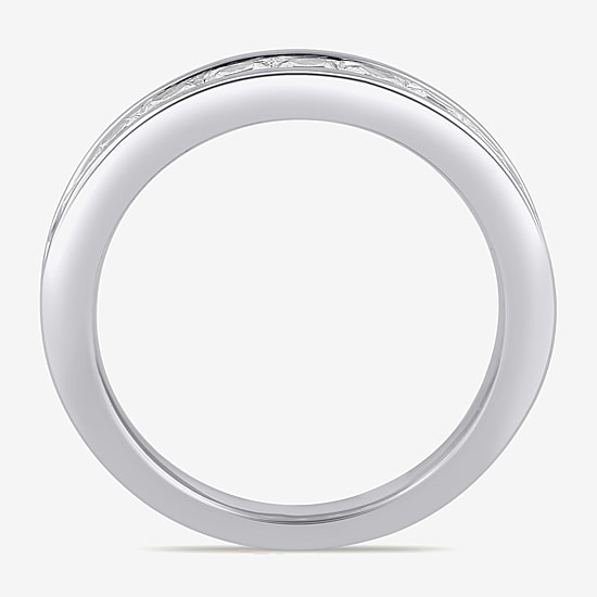 (F / Si2) Womens 1 1/2 CT. Lab Grown White Diamond 10K Gold Anniversary Band