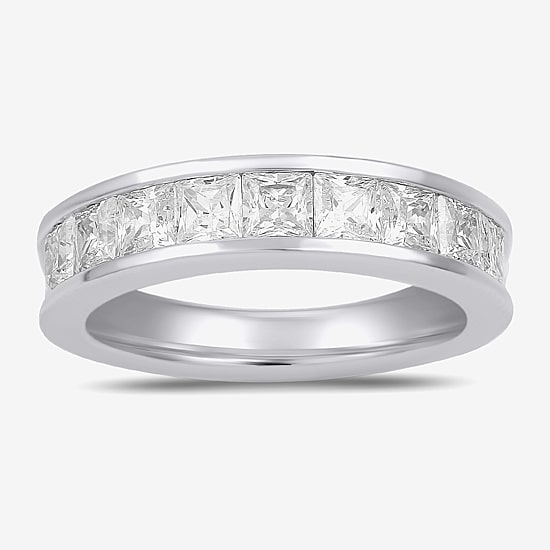 (F / Si2) Womens 2 CT. Lab Grown White Diamond 10K Gold Anniversary Band