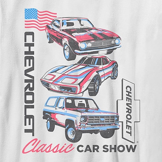 Chevrolet Little & Big Kid Boys Crew Neck Short Sleeve Flag Regular Fit Graphic T-Shirt