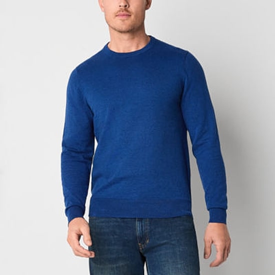 St. John's Bay Fine Gauge Mens Crew Neck Long Sleeve Pullover Sweater