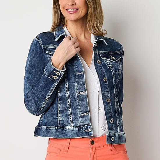 Liz Claiborne Womens Tall Denim Midweight Jacket