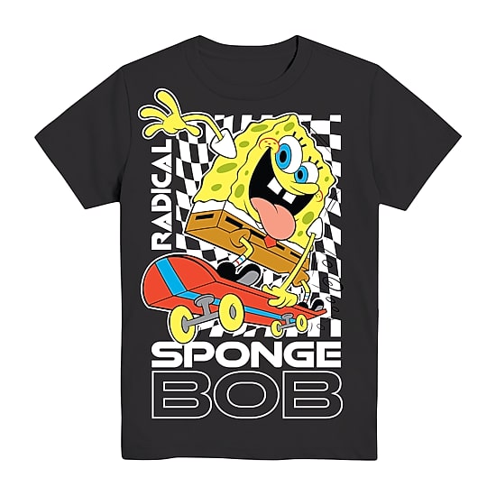 Little & Big Kid Boys Crew Neck Short Sleeve Regular Fit Spongebob Graphic T-Shirt