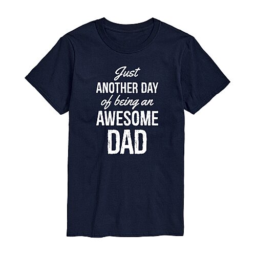 Mens Short Sleeve Awesome Dad Graphic T-Shirt, Medium, Blue