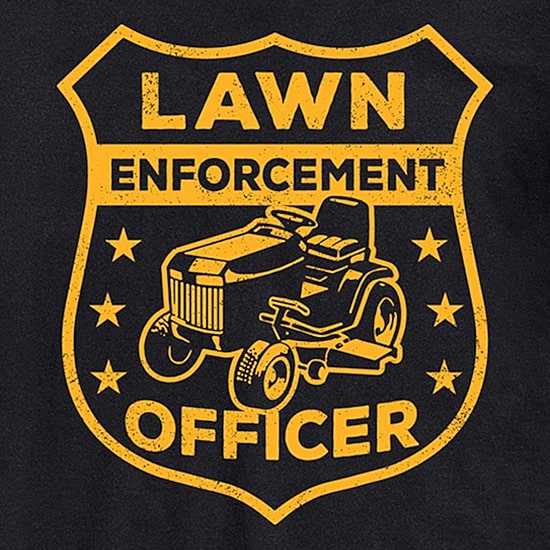 Mens Short Sleeve Lawn Enforcement Graphic T-Shirt