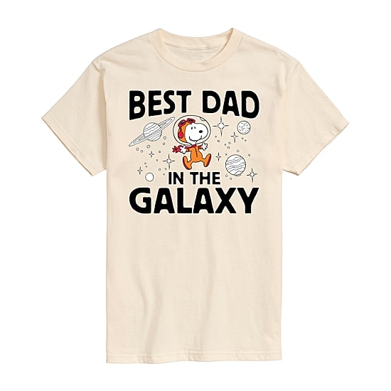 Mens Short Sleeve Peanuts Best Dad Graphic T-Shirt