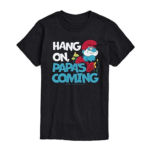 Mens Short Sleeve Smurfs Graphic T-Shirt, Medium, Black
