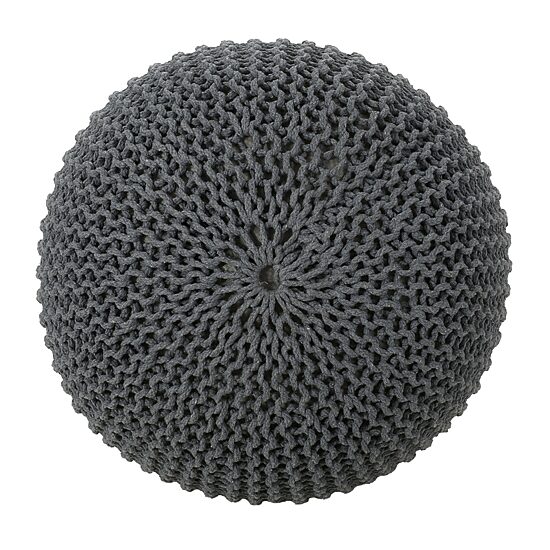 Nahunta Modern Knitted Cotton Pouf Ottoman