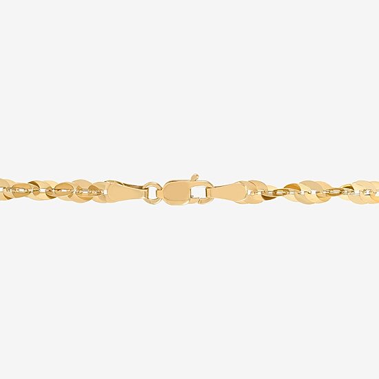 Womens 10K Gold 7.5 Inch Fashion Chain Bracelet