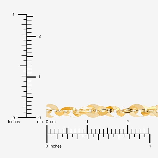 Womens 10K Gold 7.5 Inch Fashion Chain Bracelet