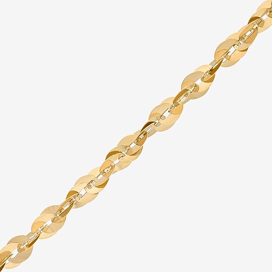 Womens 10K Gold 7.5 Inch Fashion Chain Bracelet