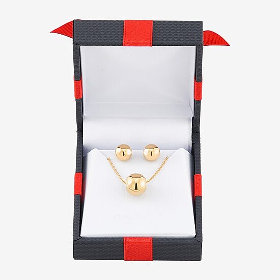 Made in Italy Womens 14K Gold Over Silver Round 2-pc. Jewelry Set